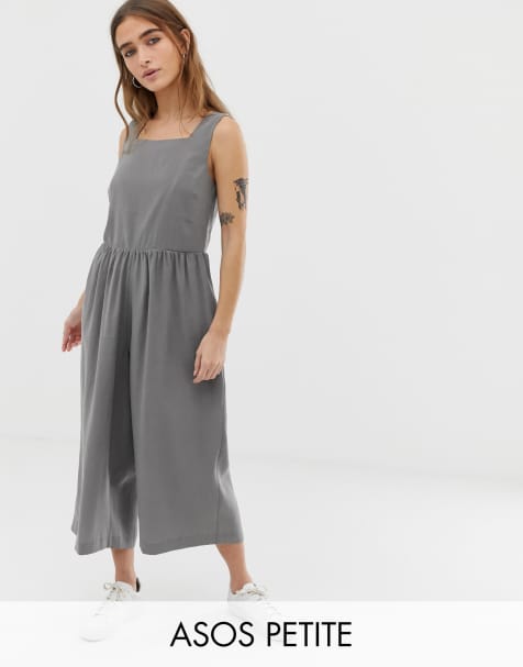 ASOS DESIGN Petite minimal jumpsuit with ruched waist