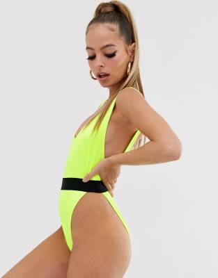 asos elastic waist swimsuit