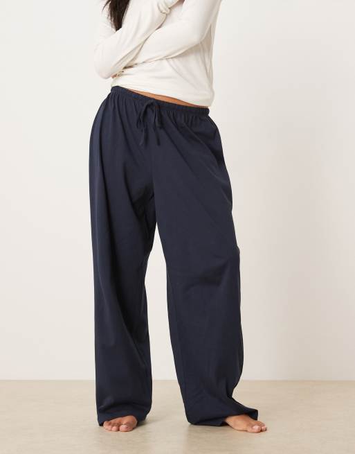 ASOS DESIGN Petite Mix and Match cotton pyjama pants in navy, 2 of 4