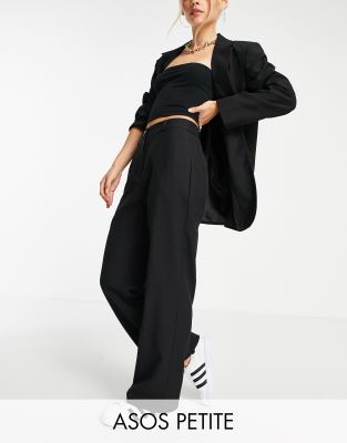 ASOS DESIGN Petite – Mix & Match – Anzughose mit geradem, schmalem Schnitt in Schwarz 