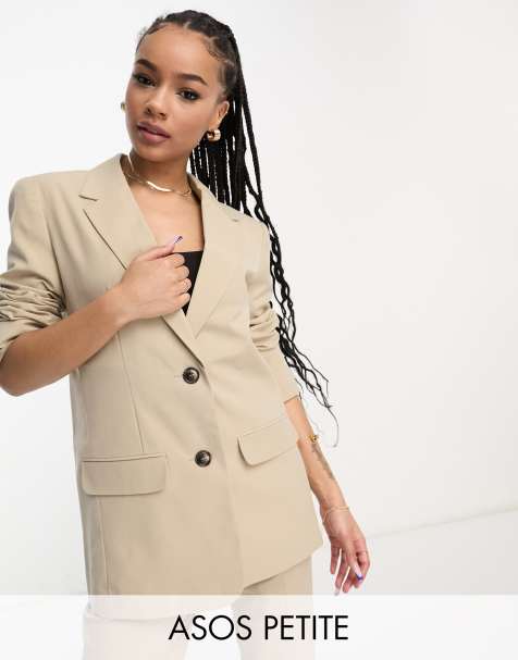 ASOS DESIGN Petite - Mix & Match - Blazer de tailleur coupe masculine slim - Neutre - view 1