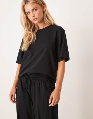 Asos Petite Asos Design Petite Mix & Match Cotton Pajama Pants In Black