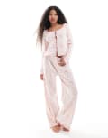 [ASOS Petite] ASOS DESIGN Petite Mix & Match ditsy print pointelle pants in pink L Ditsy Print