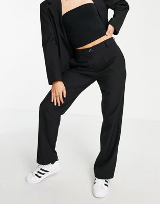 Femme DESIGN Petite - Mix & Match - Pantalon droit slim de tailleur - Noir