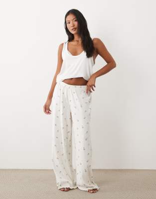 Asos Petite Asos Design Petite Mix & Match Pointelle Pajama Pants In Pink