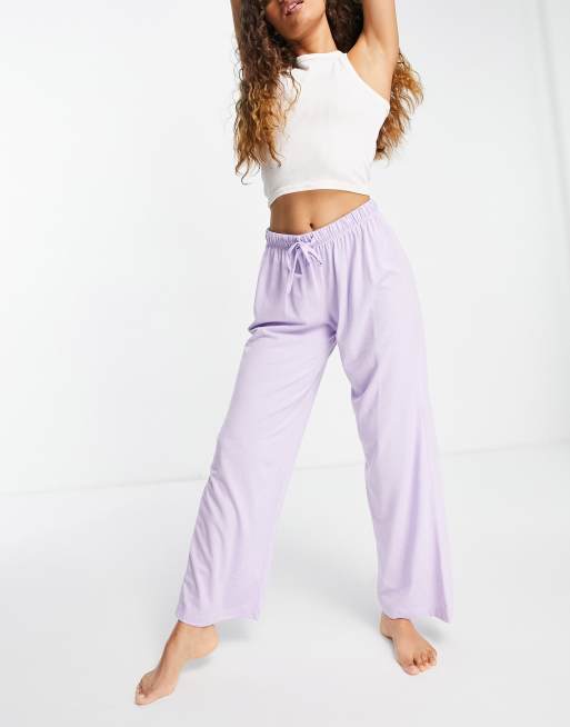 ASOS DESIGN Petite – Mix & Match – Pyjamahose in Flieder aus Jersey mit geradem Bein, 2 von 4