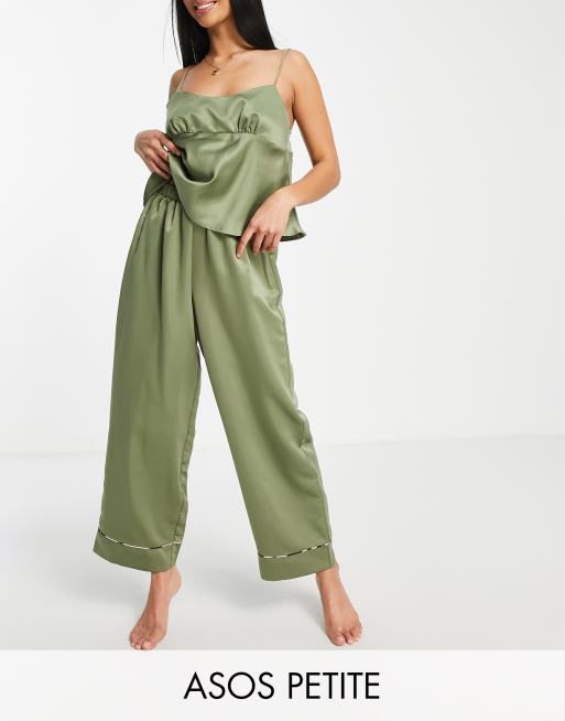 ASOS DESIGN Petite mix & match satin pyjama trouser with animal print ...