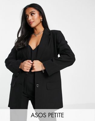 ASOS DESIGN Petite Mix & Match slim boy suit blazer in black