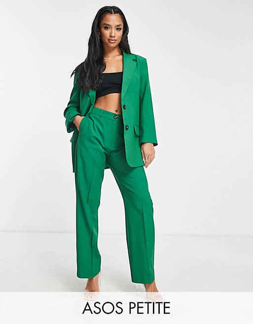 ASOS DESIGN Petite Mix & Match slim boy suit blazer in green | ASOS