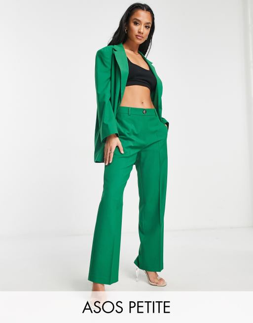 ASOS DESIGN Petite Mix & Match slim straight suit pants in green