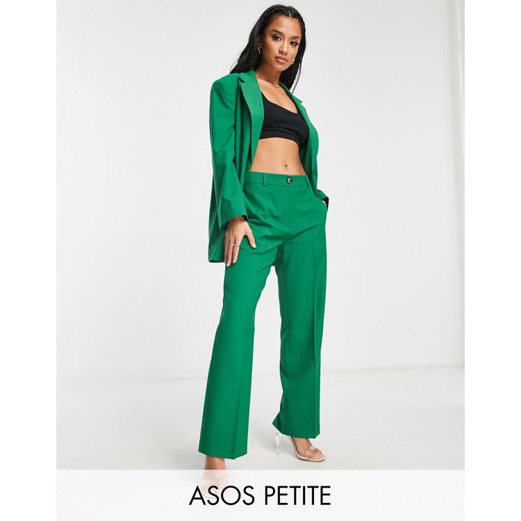 ASOS DESIGN Tall straight ankle suit pants in green check