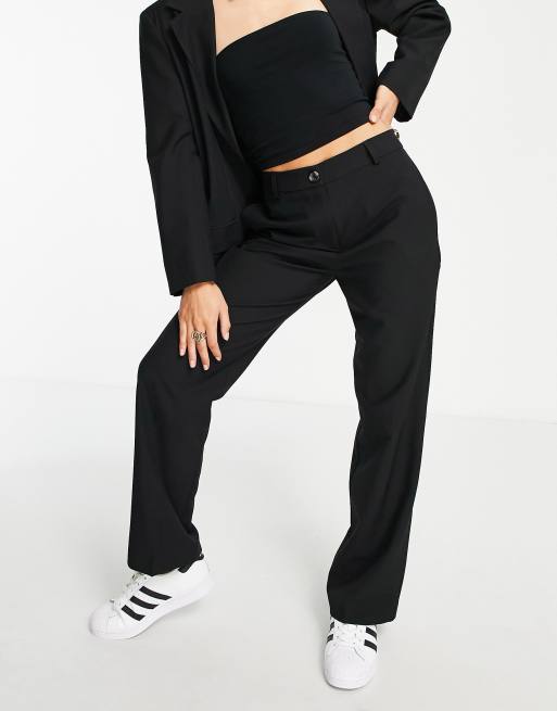 Petite black slim fit hot sale trousers