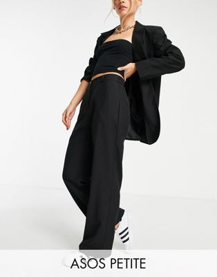ASOS DESIGN Petite Mix & Match slim straight suit trousers in black