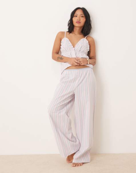 ASOS DESIGN Petite Mix & Match woven pants in pink stripe - view 1