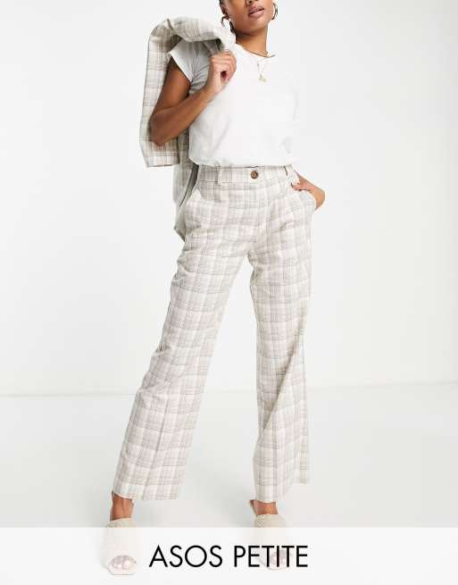 ASOS DESIGN Petite - Mix og match - Habitbukser med svaj i lyse tern