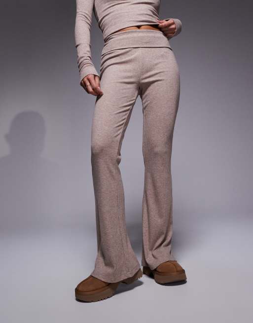ASOS DESIGN Petite - Mix og match - Lysebrune ribstrikket bukser med fold, 2 af 5