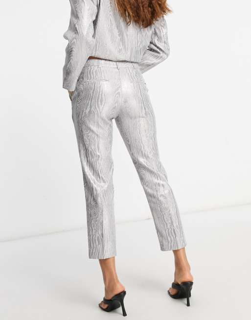 ASOS DESIGN Petite – Moire – Anzughose in Metallic-Optik, 2 von 4