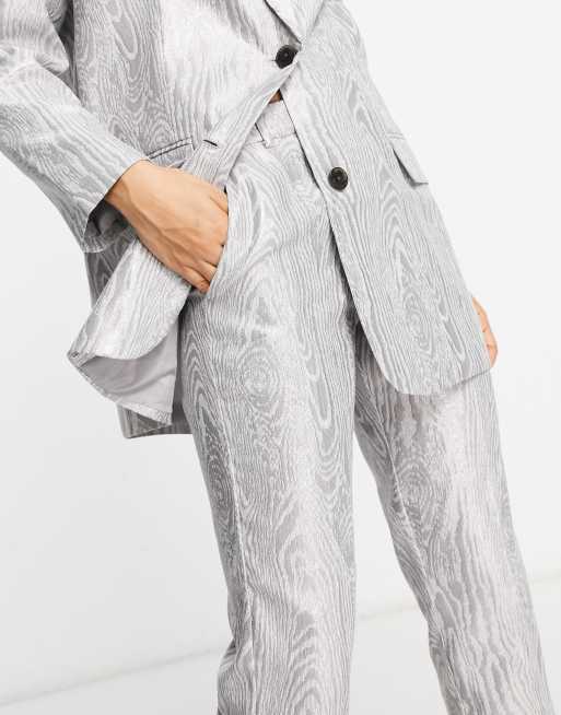 ASOS DESIGN Petite – Moire – Anzughose in Metallic-Optik, 3 von 4