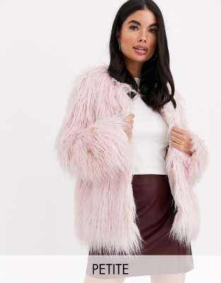 asos petite faux fur coat