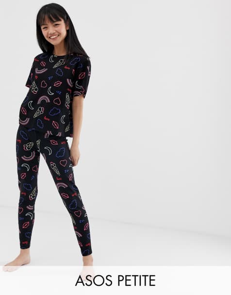 ASOS DESIGN Petite neon icecream legging set