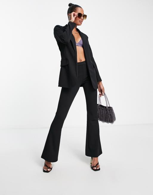 ASOS DESIGN Petite - Nette jersey blazer met gestrikte obi-taille in zwart , 4 van 4