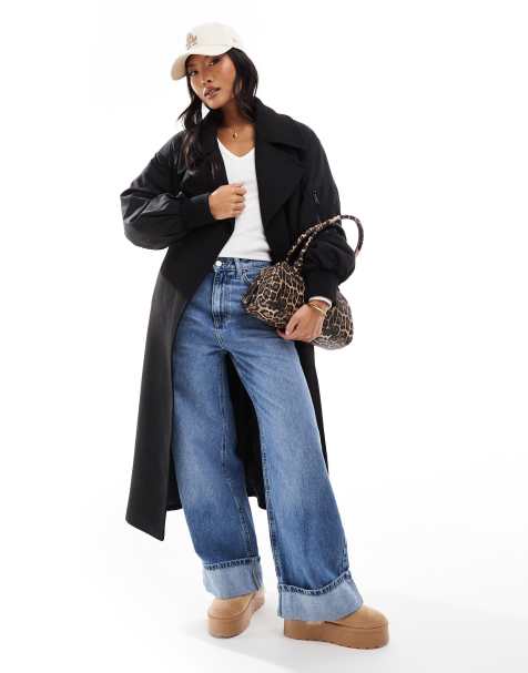 ASOS DESIGN Petite - Nette trenchcoat in zwart - view 1