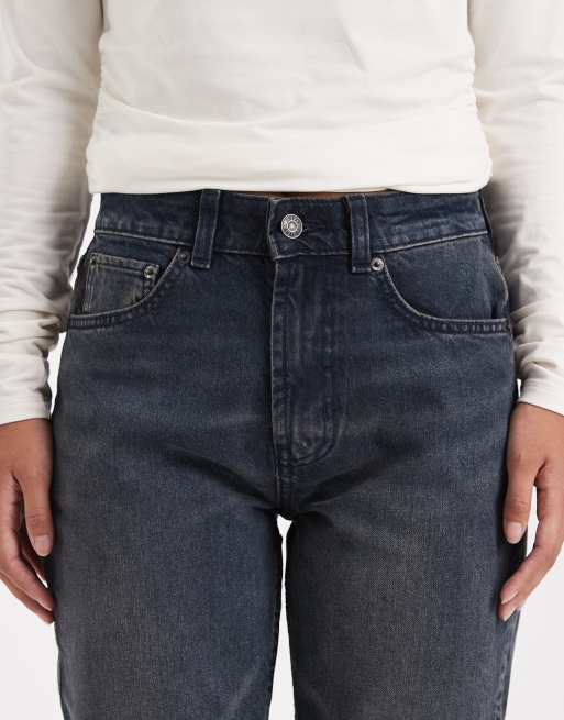 ASOS DESIGN Petite – Niebieskoczarne jeansy o prostym kroju w stylu lat 90. , 5 z 5