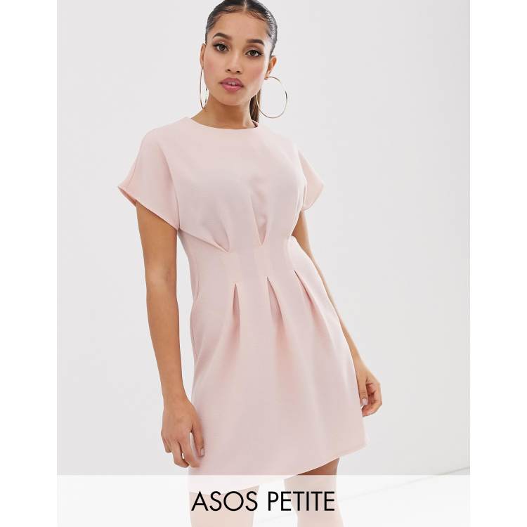 ASOS DESIGN Petite nipped in waist mini dress in black