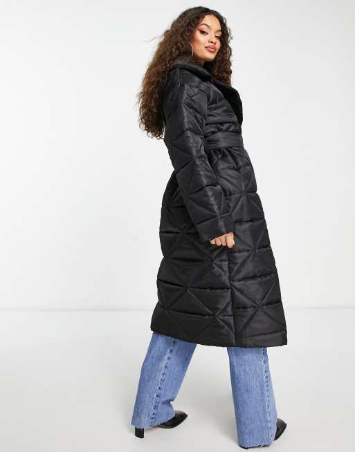 Petite Black Maxi Puffer Coat