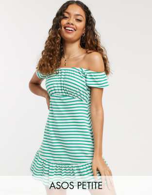 asos green and white dress