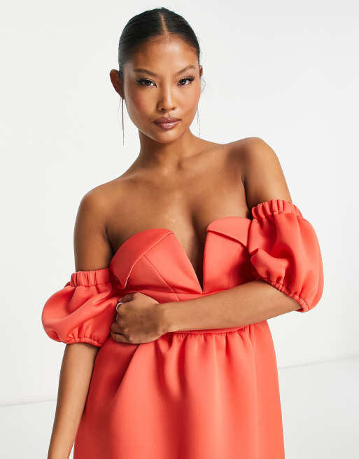 Asos hot sale coral dress