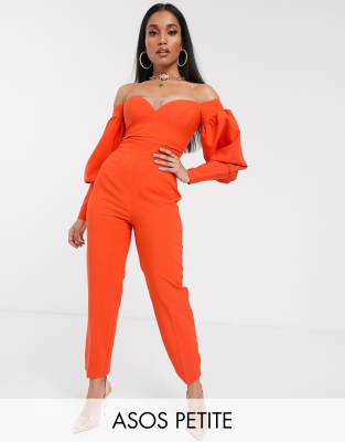 petite off the shoulder jumpsuit