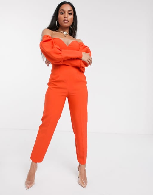 Petite off the hotsell shoulder jumpsuit