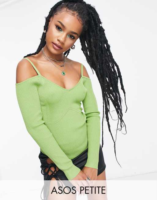 Off shoulder 2025 green sweater