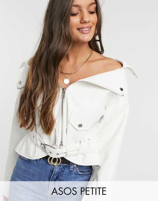 White leather look clearance jacket