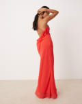 [ASOS Petite] ASOS DESIGN Petite one shoulder maxi dress with open back in red 8 RED