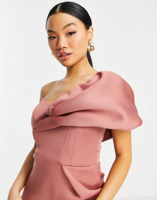 Asos pink one shoulder 2024 dress