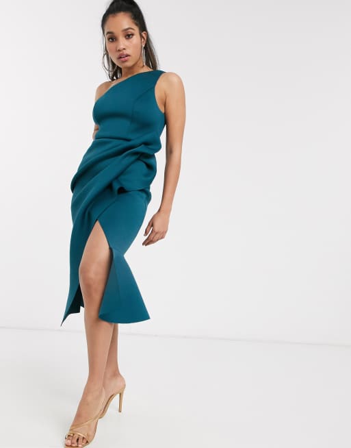 One shoulder peplum clearance dress