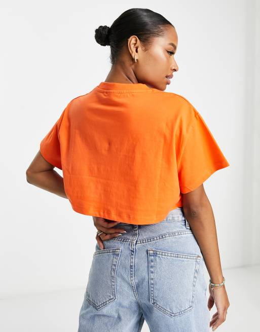 ASOS DESIGN Petite - Orange super-cropped T-shirt, 2 af 4