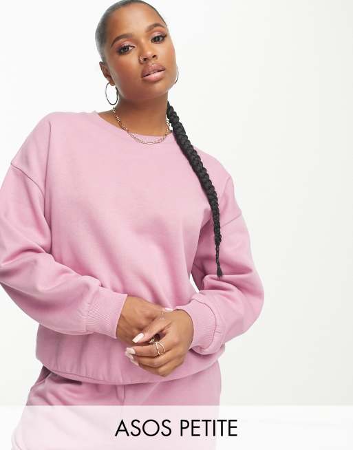 ASOS DESIGN Petite Oversize Sweatshirt in Rosa ASOS