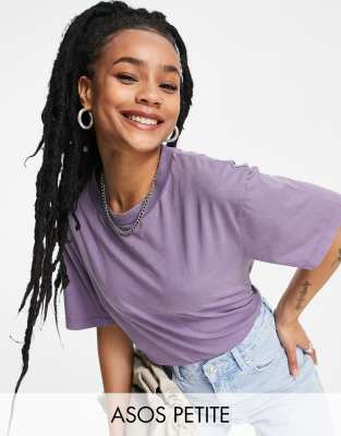 ASOS DESIGN Petite - Oversize-T-Shirt in Traubenlila