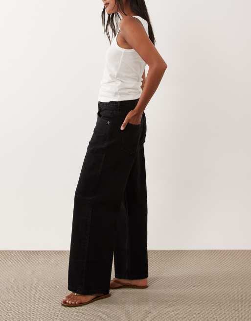 ASOS DESIGN Petite - Oversized baggy boyfriend jeans in zwart, 2 van 5