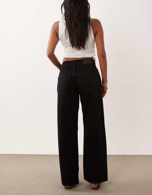 ASOS DESIGN Petite - Oversized baggy boyfriend jeans in zwart, 3 van 5