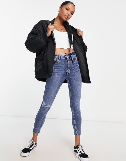 Petite black hotsell bomber jacket