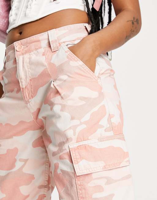 ASOS DESIGN oversized cargo pants in pink camo