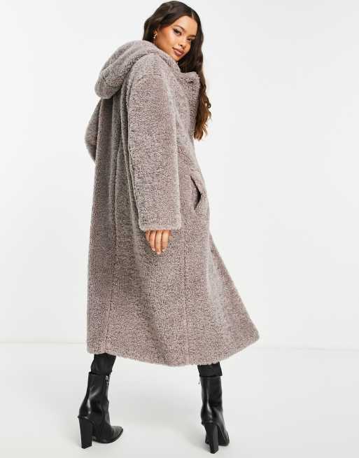 Asos design hot sale teddy coat