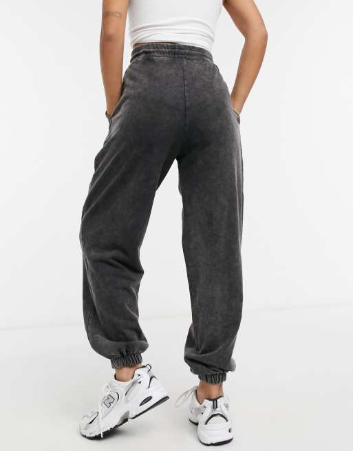 ASOS DESIGN oversized sweatpants in acid wash black