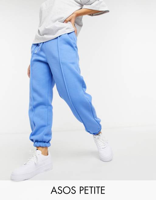 ASOS DESIGN Petite oversized jogger with pintuck in bright blue