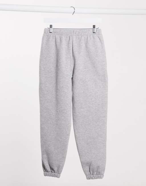 ASOS DESIGN Petite - Oversized joggingbroek met smalle sierplooi in gemêleerd grijs, 2 van 4