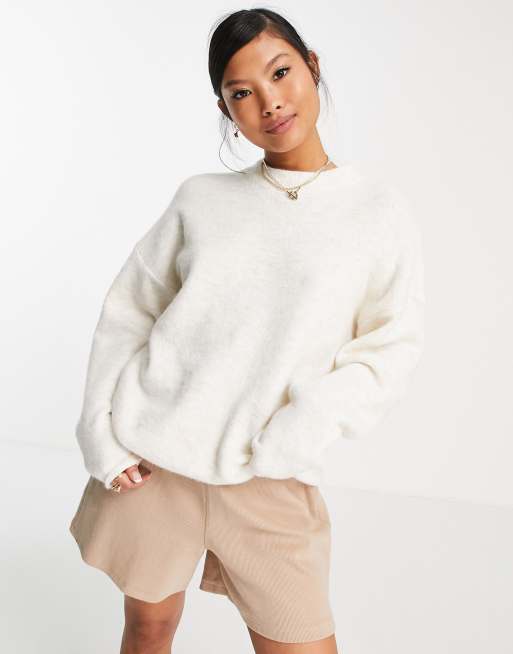 Oversized cream sweater on sale women's